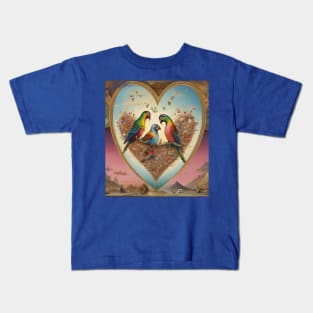 Galentines day and Valentine’s Day lovebirds snuggling with their chick Kids T-Shirt